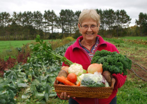 Mom with veggies